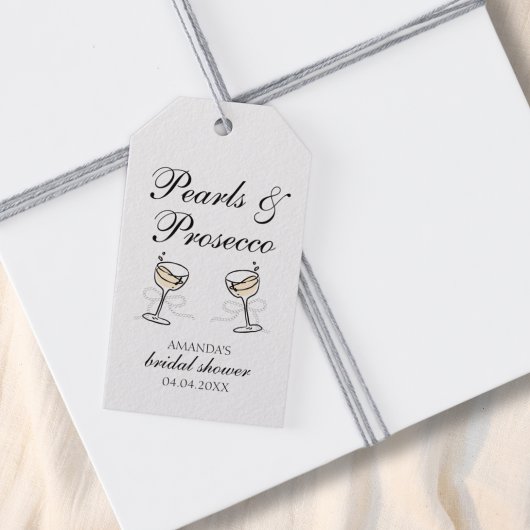 Pearls & Prosecco Vrijgezellenfeest gepersonalisee Cadeaulabel