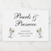 Pearls & Prosecco Vrijgezellenfeest gepersonalisee Sparkling Wijnetiket (Enkel label)