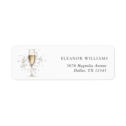 Pearls & Prosecco Vrijgezellenfeest retouradres Etiket (Voorkant)
