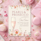 Pearls & Prosecco Wildflower Bridal Shower  Kaart