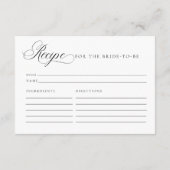 Pearls Recipe Card for the Bride to Be Informatiekaartje (Achterkant)