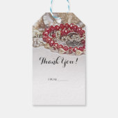 Pearls & Red Valentijn Love Jewels Chic Party Cadeaulabel (Achterkant)