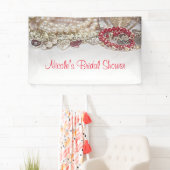 Pearls & Red Valentijn Love Jewels Chic Party Spandoek (Insitu)