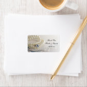 Pearls Ring Blue Lace Weddenschap Hartelijk dank Etiket (Insitu)