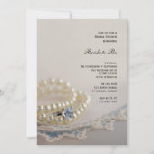 Pearls, Ring en blauw Vrijgezellenfeest Kaart (Voorkant)