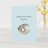 Pearls Shell Birthday  Kaart (Gele Bloem)