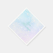 Pearls Shine Blue Roze Servet (Hoek)