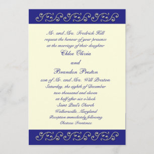 Pearls, van White Sapphire Blue Wedding Invitation Kaart