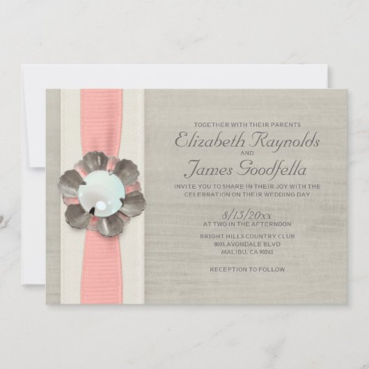 Pearls Wedding Invitations Kaart (Voorkant)