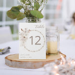 Pearls & White Floral Beige 2 Tabel Nummer Kaart<br><div class="desc">Dress uw bruiloft of feesttafels op met uw Kaart Pearls & White Floral Beige 2-tabelnummer.</div>