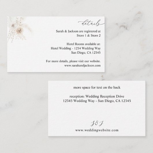 Pearls & White Floral Details Enclosure Kaart 2 (Voorkant / Achterkant)