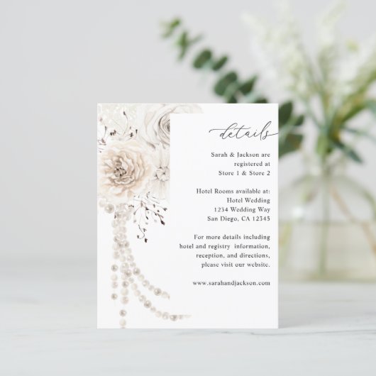 Pearls & White Floral - Gegevens (Staand voorkant)