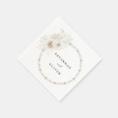 Pearls & White Floral Name Napkins 2 Servet (Hoek)