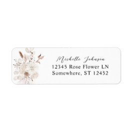 Pearls & White Floral Return Address Label