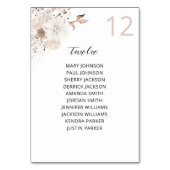 Pearls & White Floral Table Number Seating Chart Kaart (Voorkant)