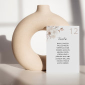 Pearls & White Floral Table Number Seating Chart Kaart