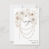 Pearls & White Floral w Meal RSVP (Voorkant)