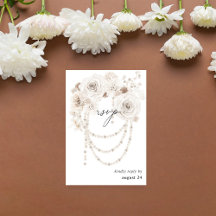 Pearls & White Floral w Meal RSVP
