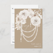 Pearls & White Floral w Meal RSVP - Beige (Voorkant / Achterkant)