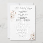 Pearls & White Floral Wedding Ceremony Programme Kaart (Achterkant)