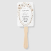 Pearls & White Floral Wedding Programme Handwaaier (Voorkant)