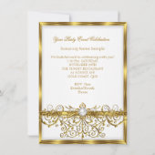 Pearls White Gold Elegant Birthday Party 2 Kaart (Achterkant)