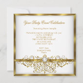 Pearls White Gold Elegant Birthday Party 2 Kaart (Achterkant)