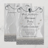 Pearls & White Silk Retirement Party Kaart (Voorkant / Achterkant)