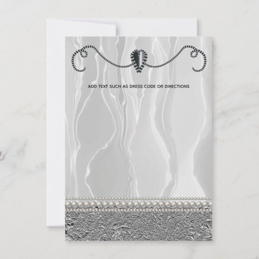 Pearls & White Silk Retirement Party Kaart (Achterkant)