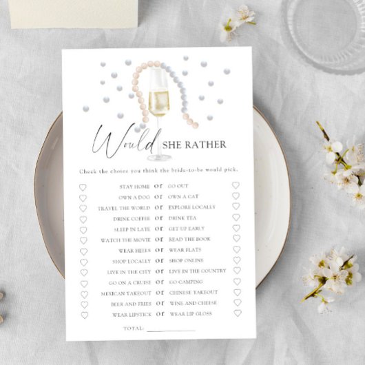 Pearls - Zou ze liever vrijgezellenfeest spel