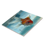Pearlscale oranje Goldfish Tile Tegeltje (Zijkant)