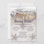 PearlsTwins baby shower-uitnodiging Kaart (Voorkant)