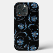 Pearly Blue Floral Case-Mate iPhone Case (Achterkant)