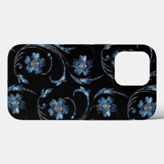 Pearly Blue Floral Case-Mate iPhone Case (Achterkant (horizontaal))