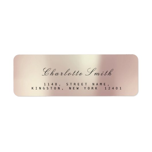 Pearly Champaign Roze Rose Blush Retouradres Etiket (Voorkant)