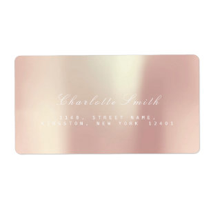 Pearly Champaign roze Rose Gold Blush ADDRESS Etiket