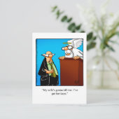 Pearly Gates Humor "Get Wife's Keys" Briefkaart (Staand voorkant)