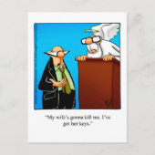 Pearly Gates Humor "Get Wife's Keys" Briefkaart (Voorkant)