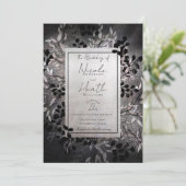 Pearly Opalescent Moody Glam Floral Wedding Kaart (Staand voorkant)