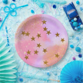 Pearly Pink & Gold Party Borden Papieren Bordje (Feest)