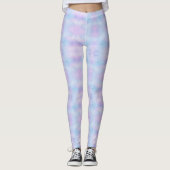 Pearly Psychedelic Pastel Lavender Blue Roze Leggings (Voorkant)