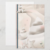 Pearly Seashells Ocean Beach Stationery Briefpapier (Voorkant / Achterkant)