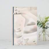 Pearly Seashells Ocean Beach Stationery Briefpapier (Staand voorkant)