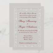 Pearly Snowflakes - Uitnodigingen voor een bruilof (Voorkant / Achterkant)