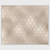 Pearly Titanium Ivory Quatrefoil Glass Shiny Glam Cadeaupapier (Vlak)