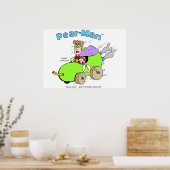 Pearman met peren en Mannen rijden in PearMobile-P Poster (Keuken)