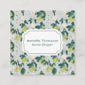 Pears Bees Botanische Bloemen Interieurontwerper Vierkante Visitekaartje (Voorkant)