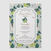 Pears Bees Botanische Bloementuin Bruidsdiner Vellum Uitnodigingen (Voorkant)