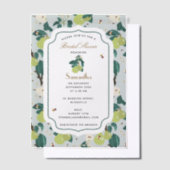 Pears Bees Botanische Bloementuin Bruidsdiner Vellum Uitnodigingen (Offset)