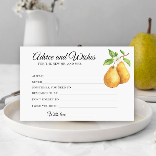 Pears Bridal Shower Advice and Wishes Briefpapier